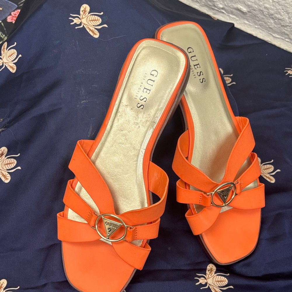 Guess Women's Bright Orange Sandals